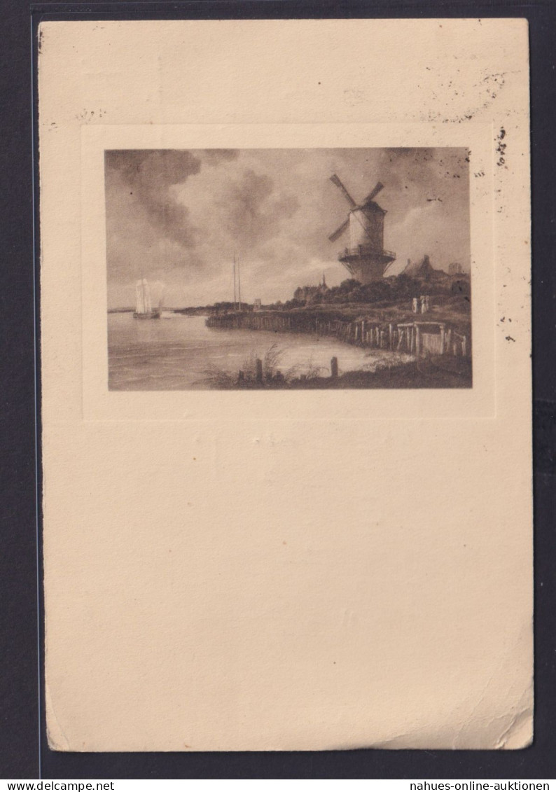 Ansichtskarte Künstlerkarte Meer Segelboot Windmühle - Ohne Zuordnung