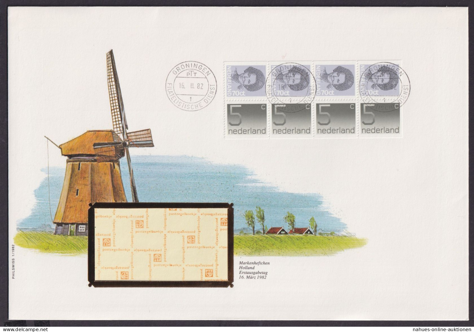 Niederlande Markenheftchen Brief Zusammendruck Heftchenblatt Landschaft - Postzegelboekjes En Roltandingzegels
