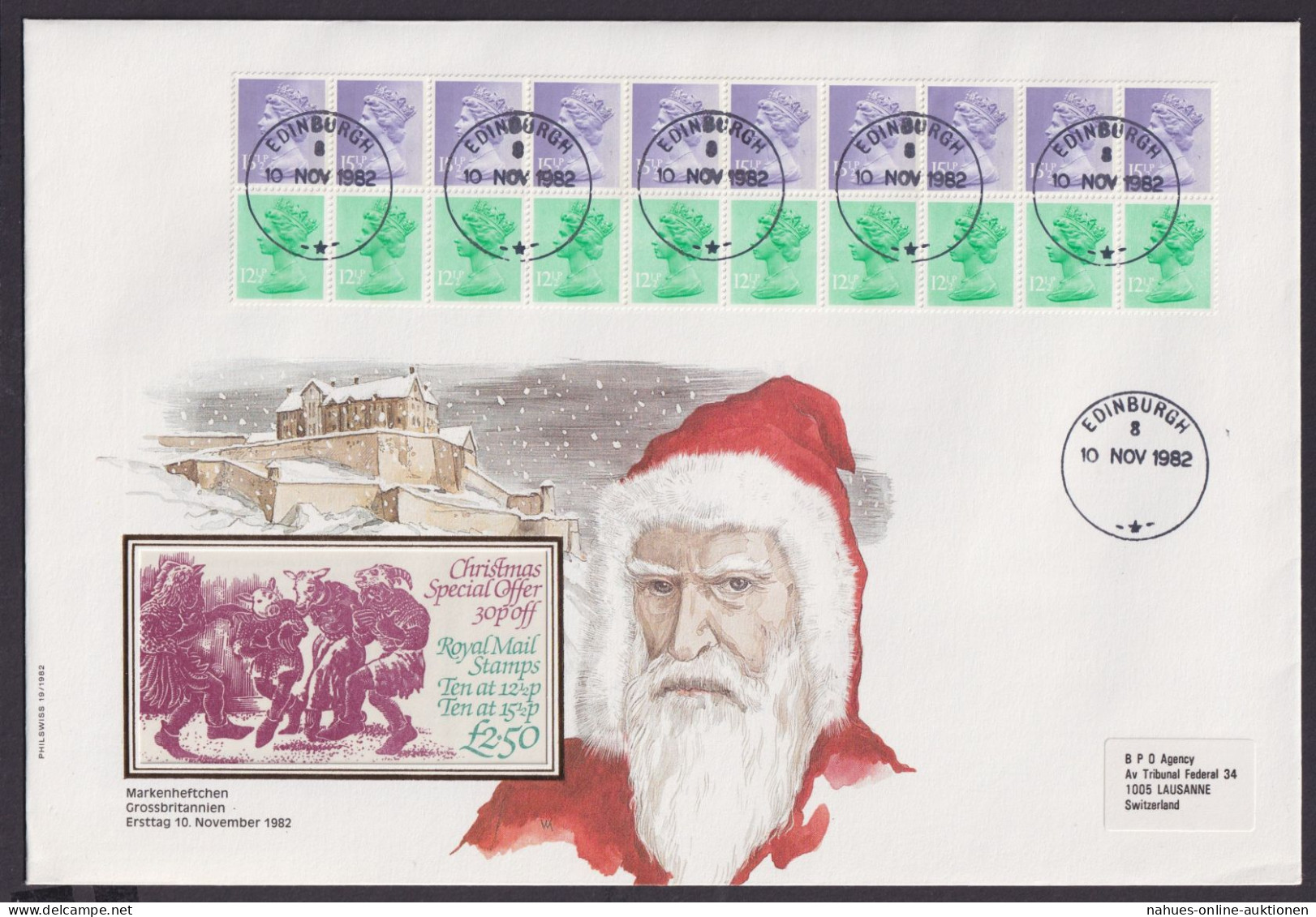 Grossbritanien Markenheftchen Brtief Zusammendruck Heftchenblatt Weihnachts - Storia Postale