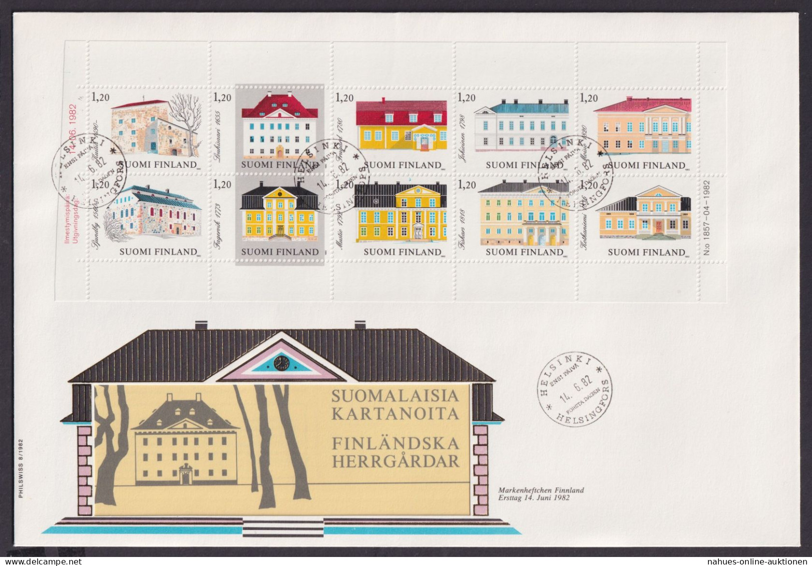 Finnland Markenheftchen Brief Zusammendruck Heftchenblatt Herrenhäuser - Ålandinseln