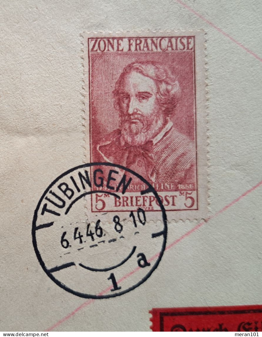 Französische Zone, Eilboten Brief-Vorderteil Mi 12, 13 TÜBINGEN - Amtliche Ausgaben