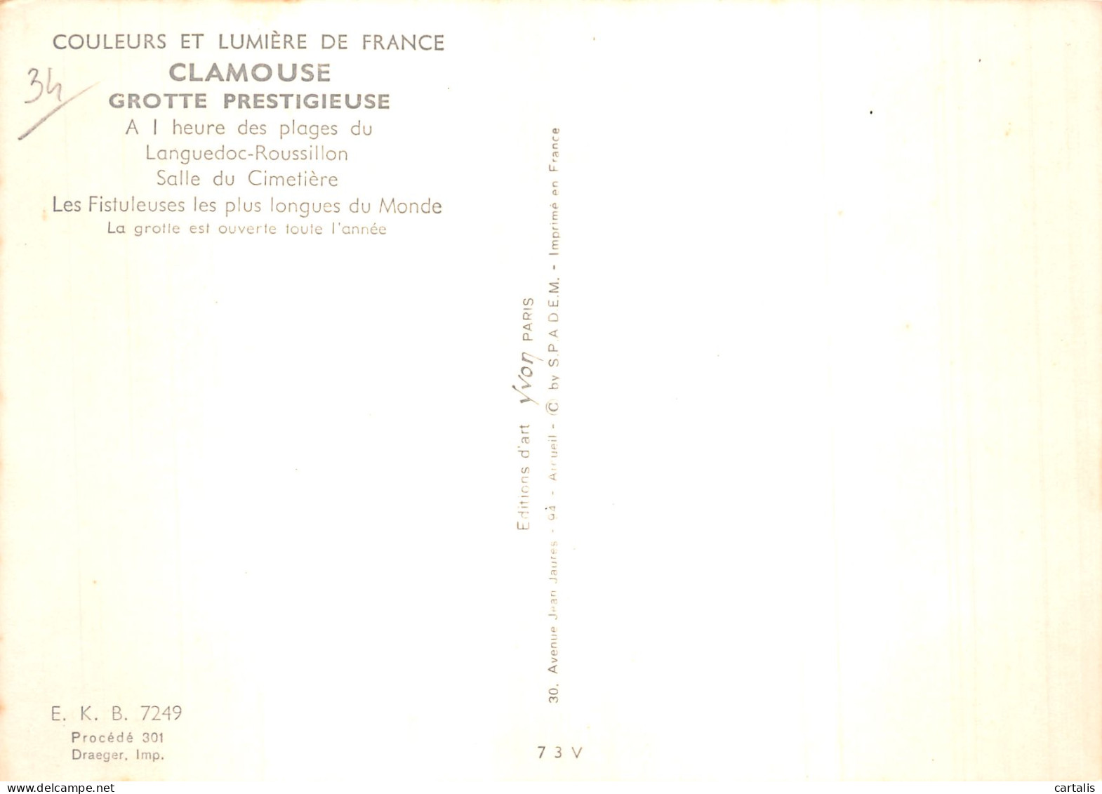 34-LE DESERT GROTTE DE CLAMOUSE-N° 4448-C/0237 - Other & Unclassified