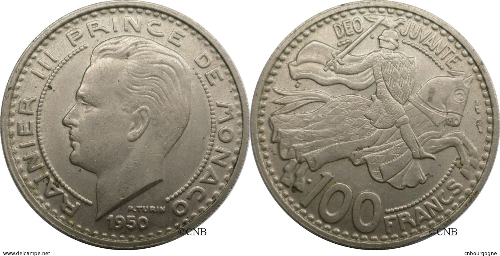 Monaco - Principauté - Rainier III - 100 Francs 1950 - SUP/AU58 - Mon6585 - 1949-1956 Alte Francs