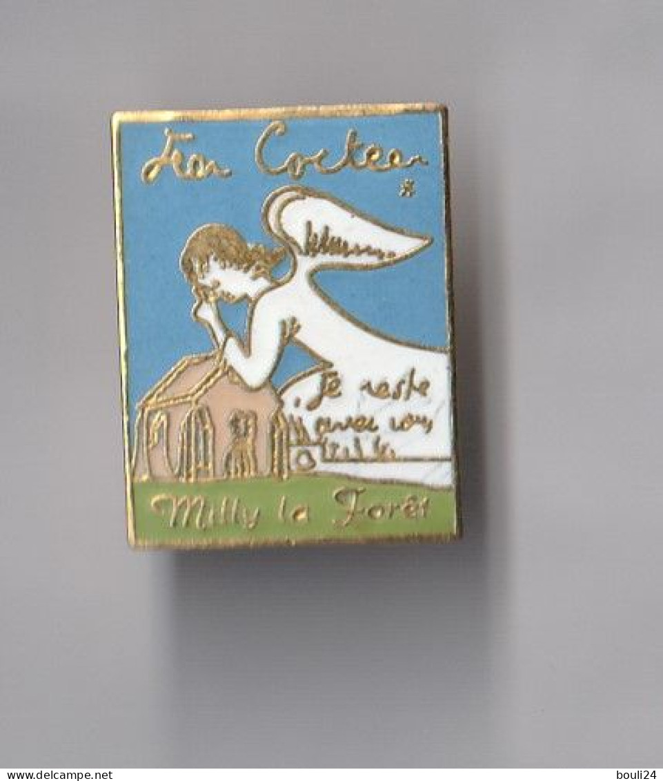 PIN'S THEME VILLE MILLY LA FORET  ECOLE   JEAN COCTEAU   ANGE - Villes