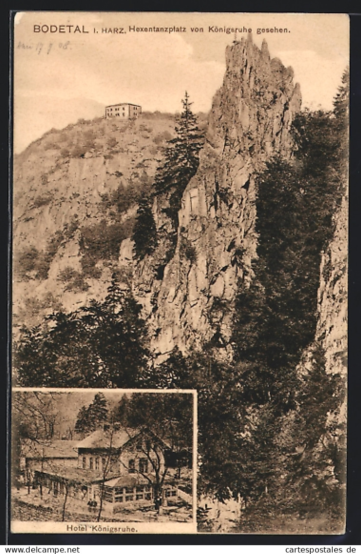 AK Thale, Bodetal, Hexentanzplatz Von Königsruhe Gesehen  - Thale