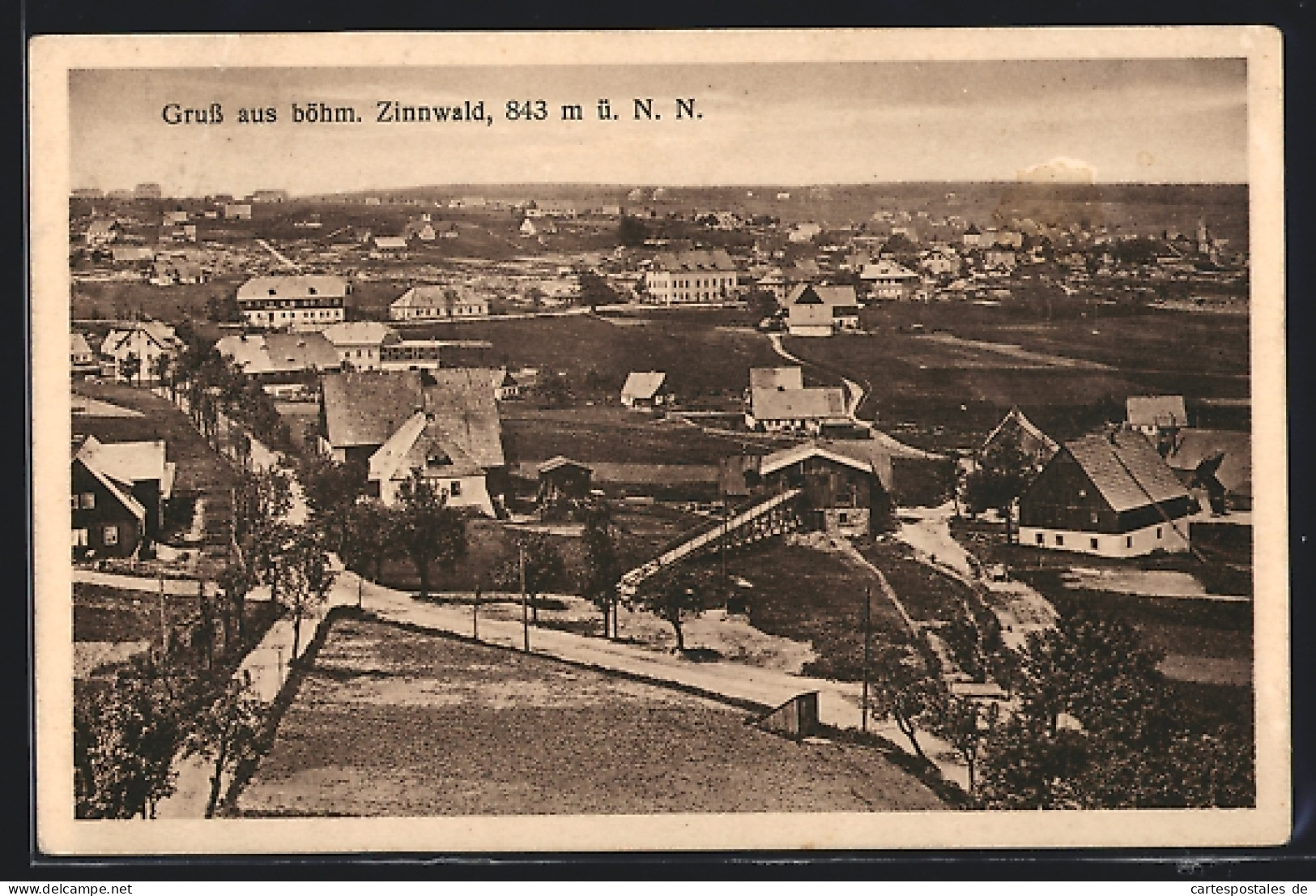 AK Böhm. Zinnwald, Blick über Verstreute Ortschaft  - Czech Republic