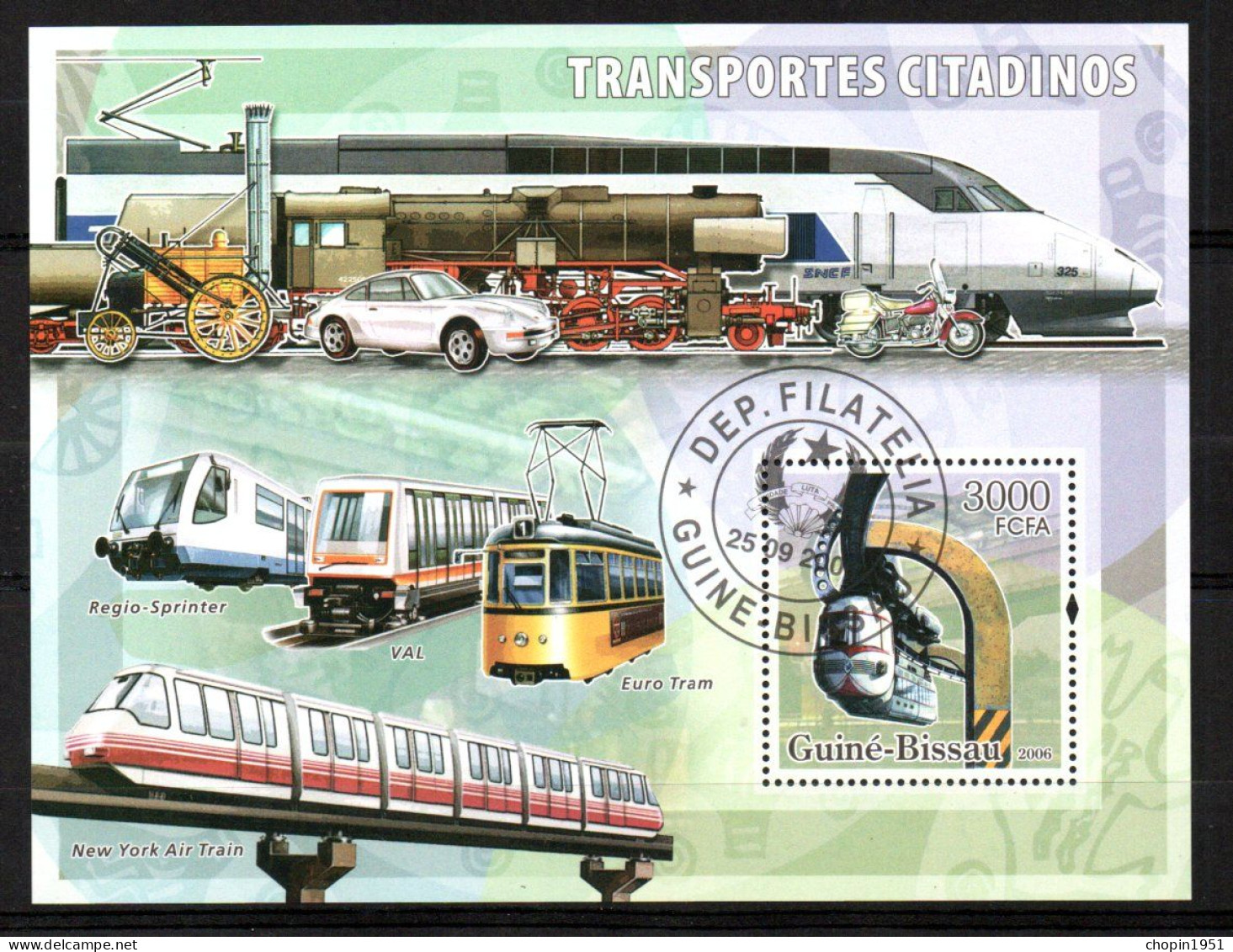 GUINÉE-BISSAU - BF N° 317 - TGV / TRAINS /PORSCHE / HARLEY-DAVIDSON - Sonstige & Ohne Zuordnung