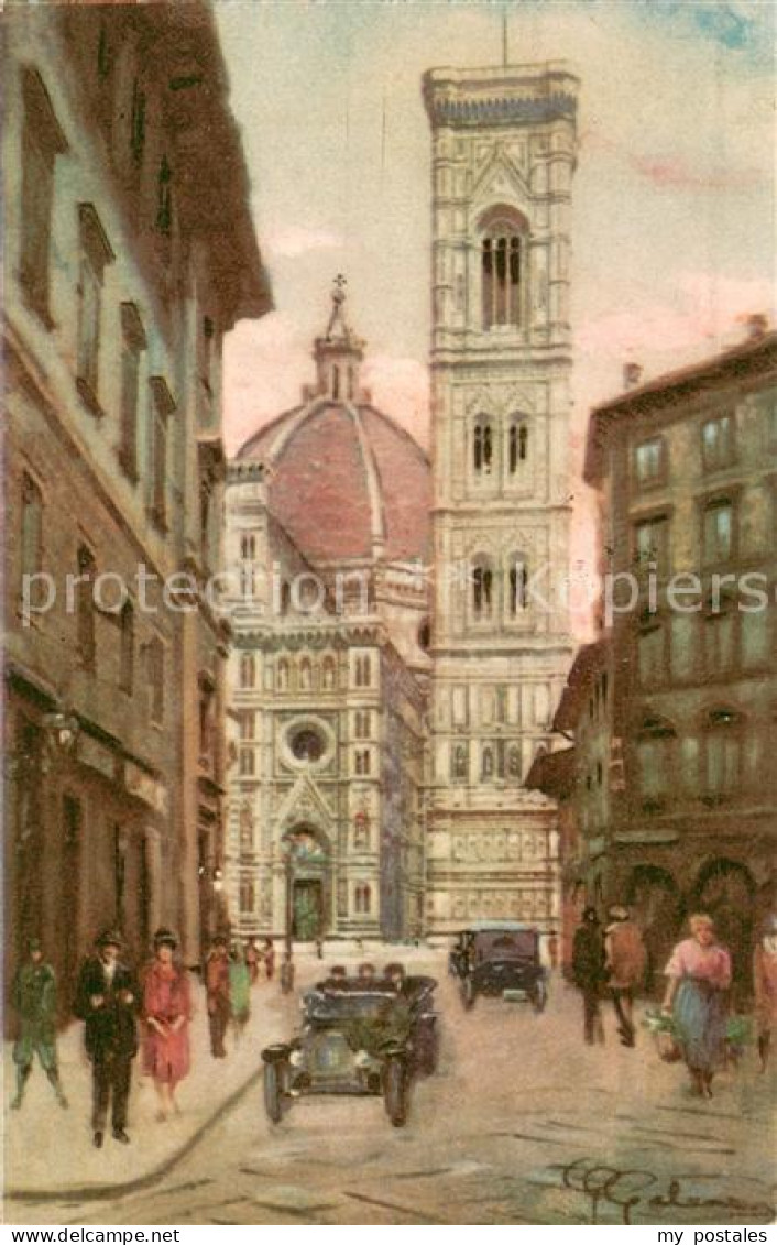 73677211 Firenze Florenz Duomo E Campanile Dom Und Glockenturm Kuenstlerkarte  - Altri & Non Classificati