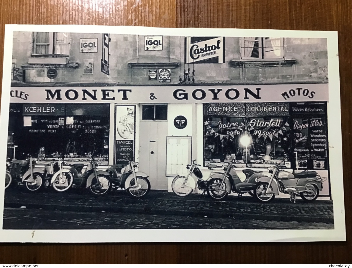 Monet Et Goyon Motos Agence Continental France 20 Op 25 Cm Castrol - Professions