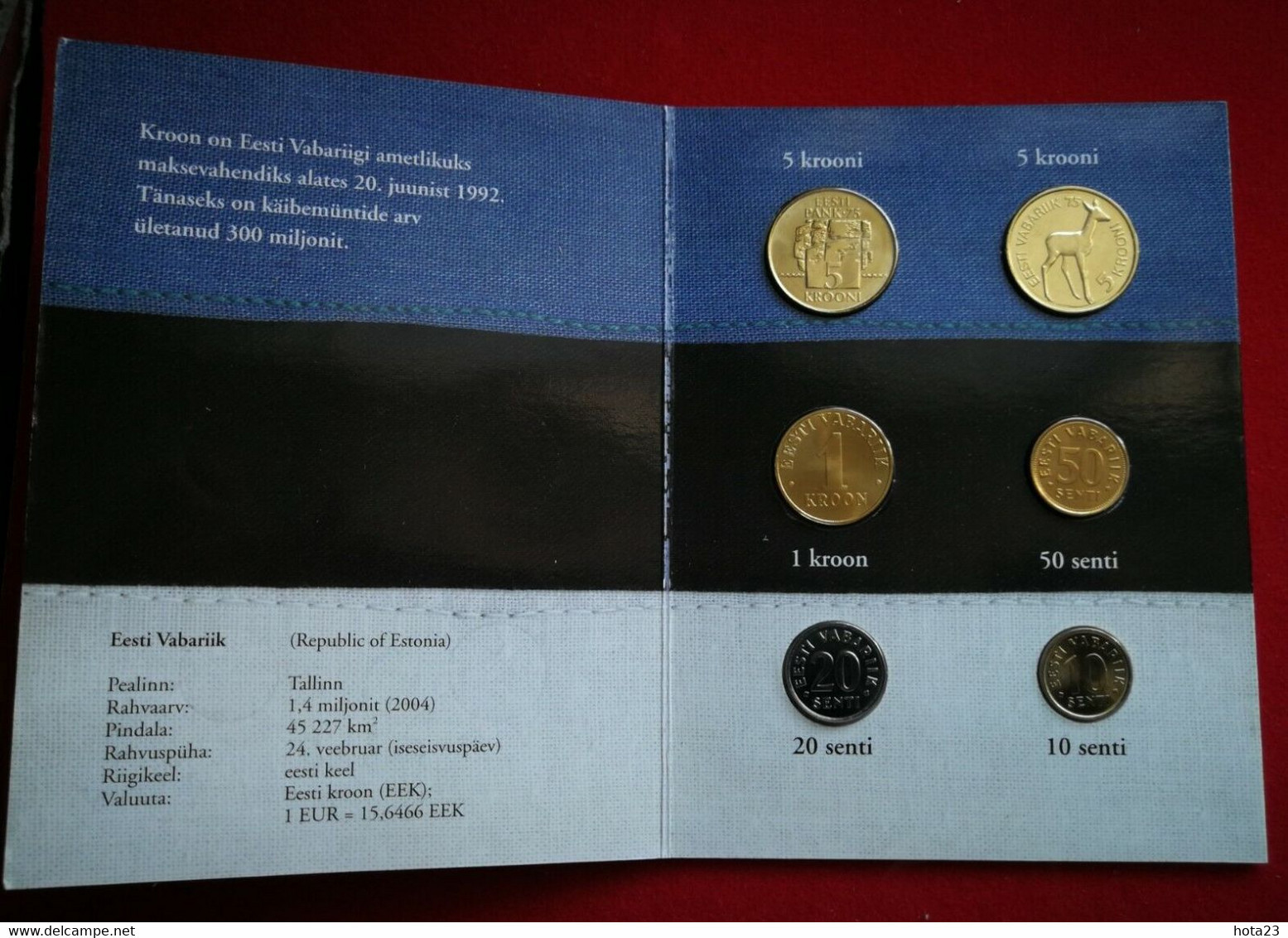 ESTONIA COIN SET 10;20;50; SENTI 1;5  KROON 1993 + 1994 YEAR ESTONIAN CIRCULATION COINS EESTI 1992 >2003 - Estonie