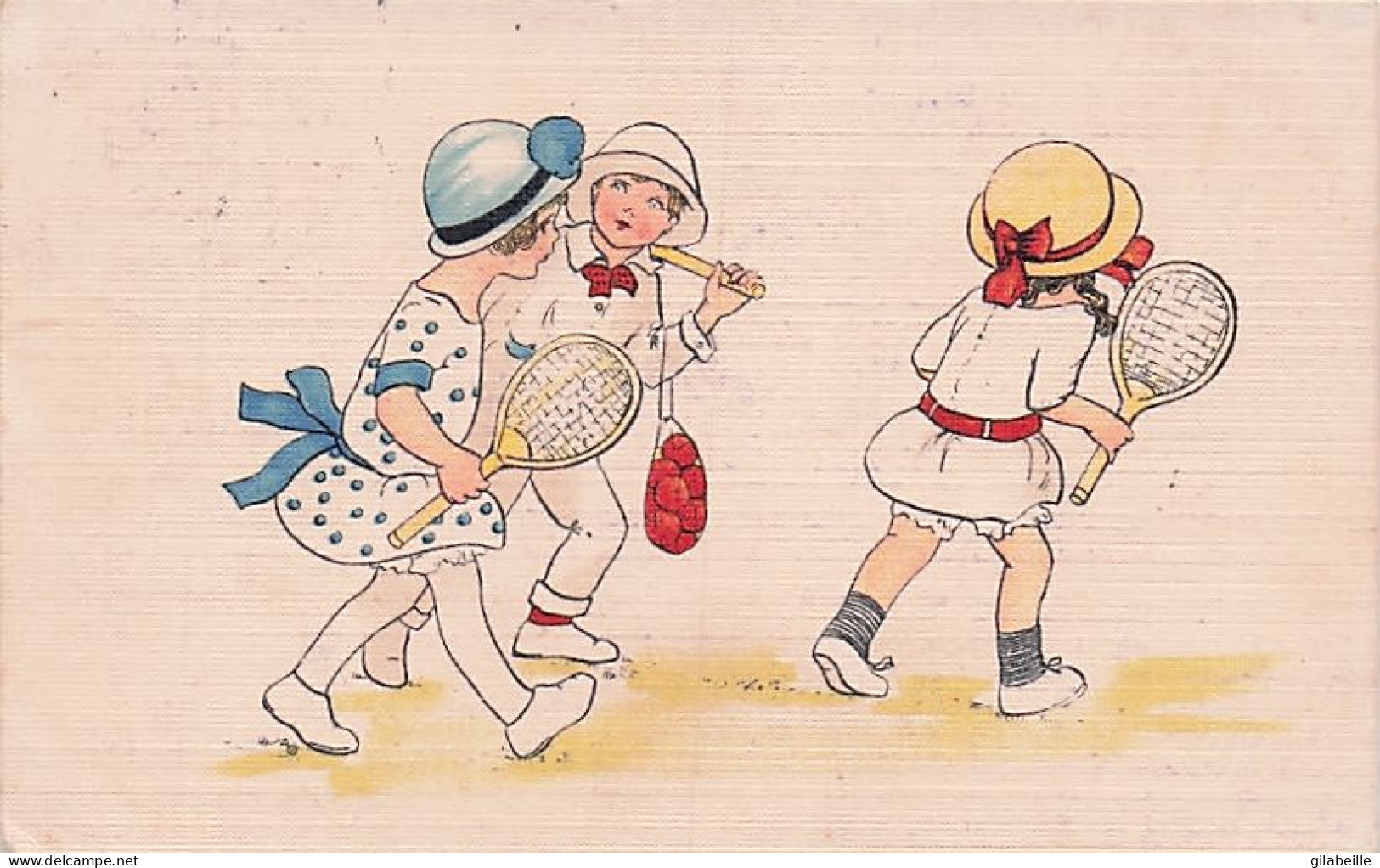 Sport - TENNIS - Illustrateur Enfant Allant Jouer Au Tennis - 1916 - 1900-1949