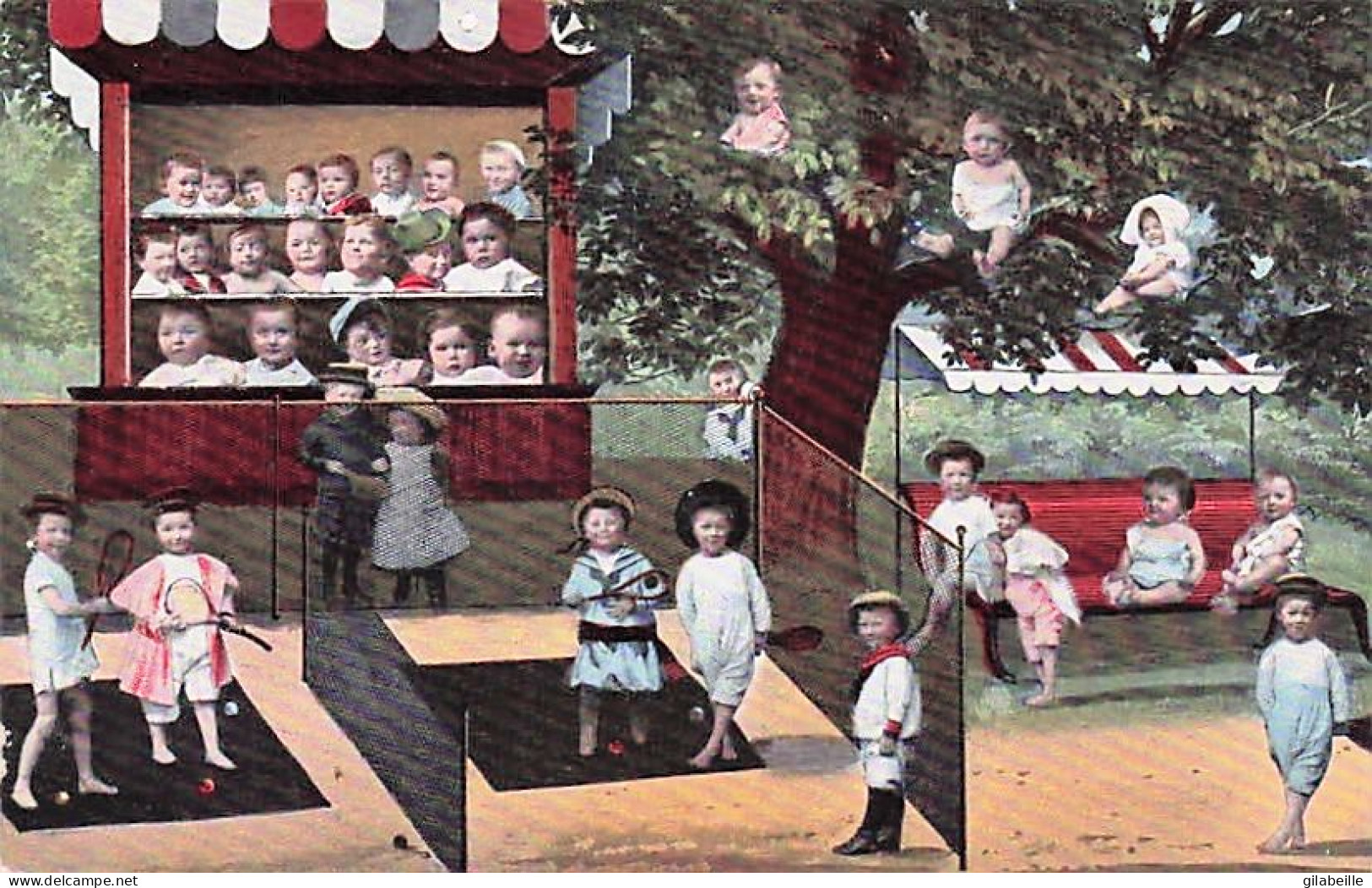 Sport - TENNIS - Illustrateur  - Enfants Aux Court De Tennis  - 1900-1949