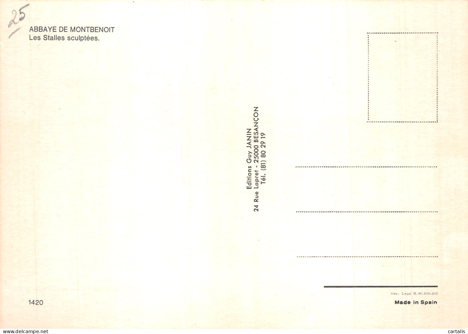 25-MONTBENOIT-N° 4453-B/0335 - Sonstige & Ohne Zuordnung