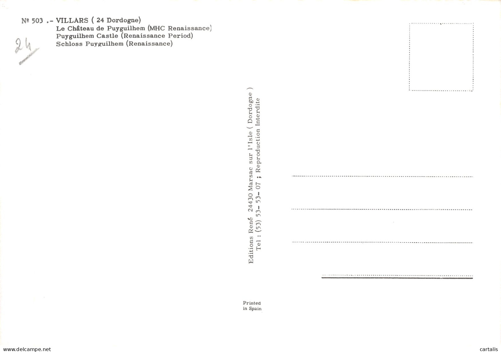 24-VILLARS-N° 4453-B/0263 - Sonstige & Ohne Zuordnung