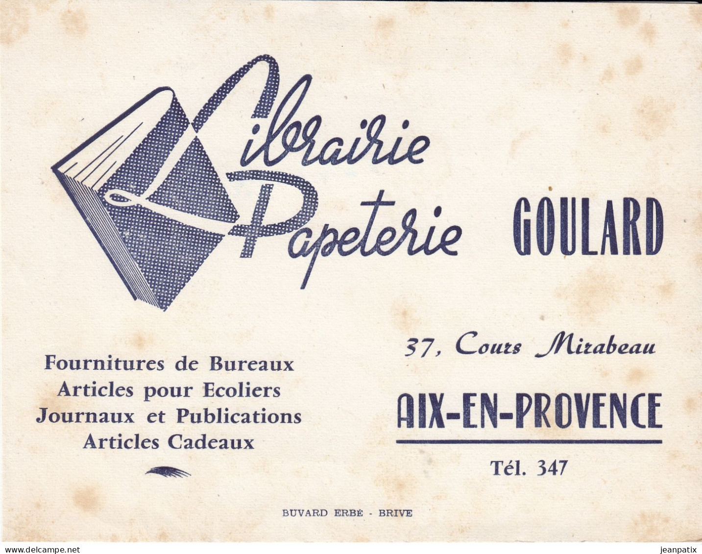 BUVARD & BLOTTER - Librairie Papeterie Goulard - Cours Mirabeaux - AIX En Provence - Altri & Non Classificati