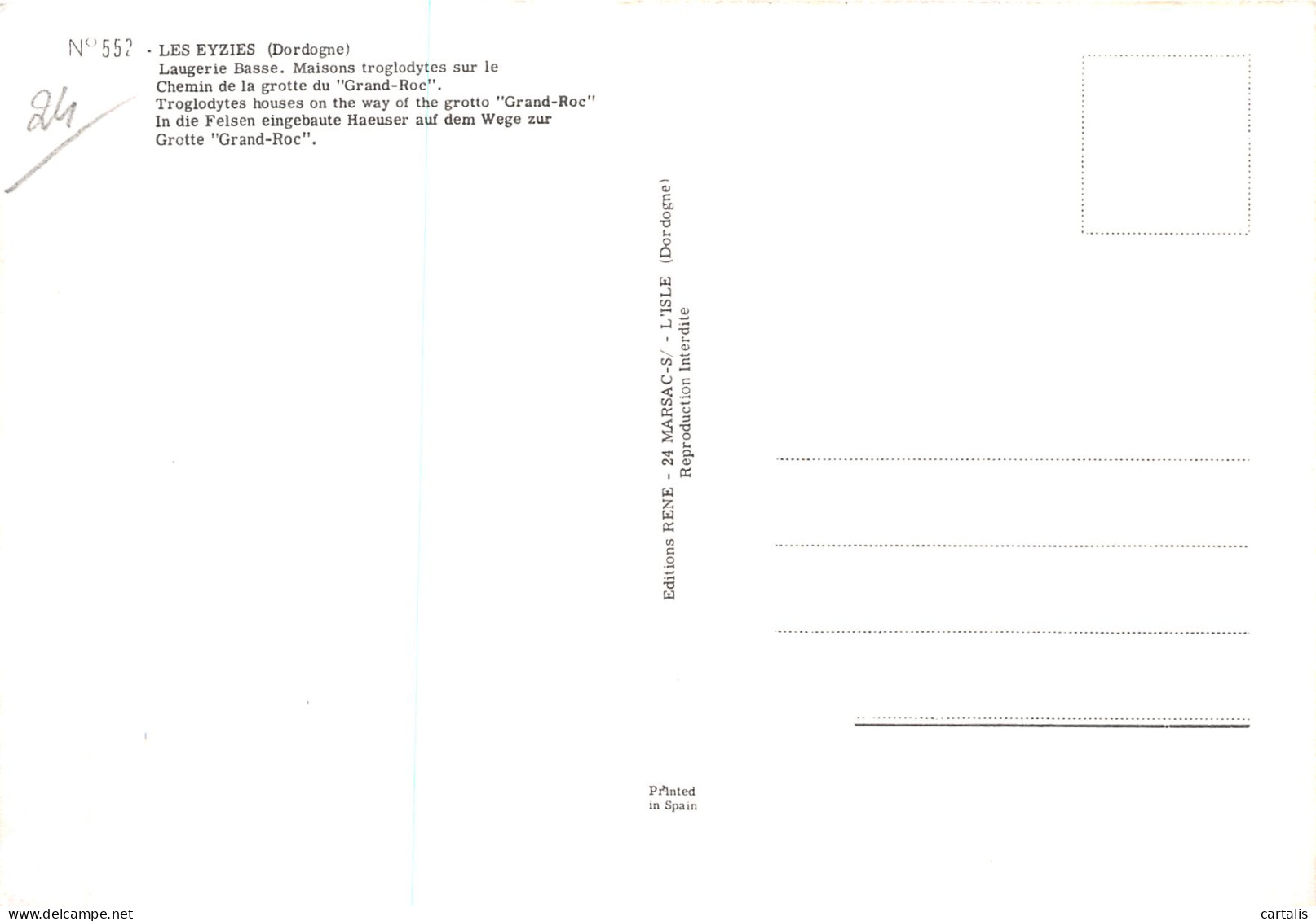 24-LES EYZIES EN PERIGORD-N° 4453-D/0341 - Andere & Zonder Classificatie