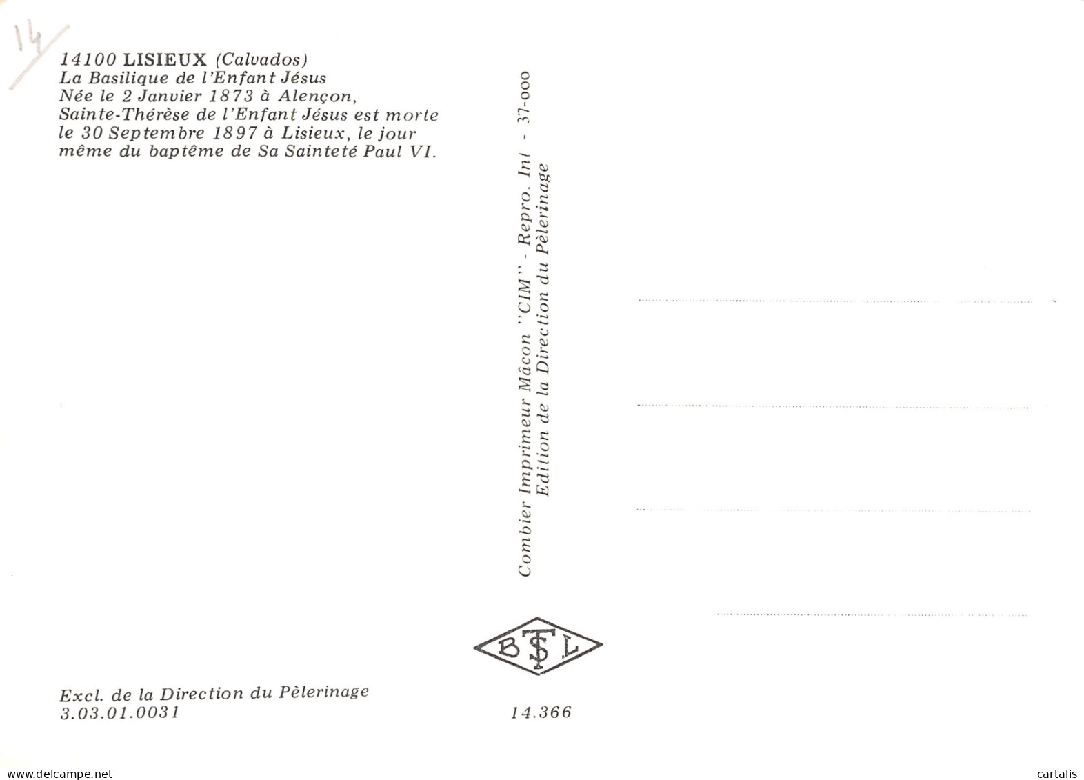 14-LISIEUX-N° 4454-A/0249 - Lisieux