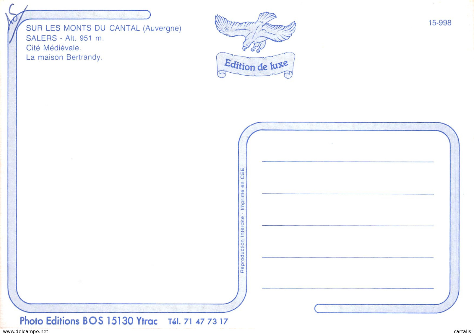 15-SALERS-N° 4454-A/0085 - Other & Unclassified