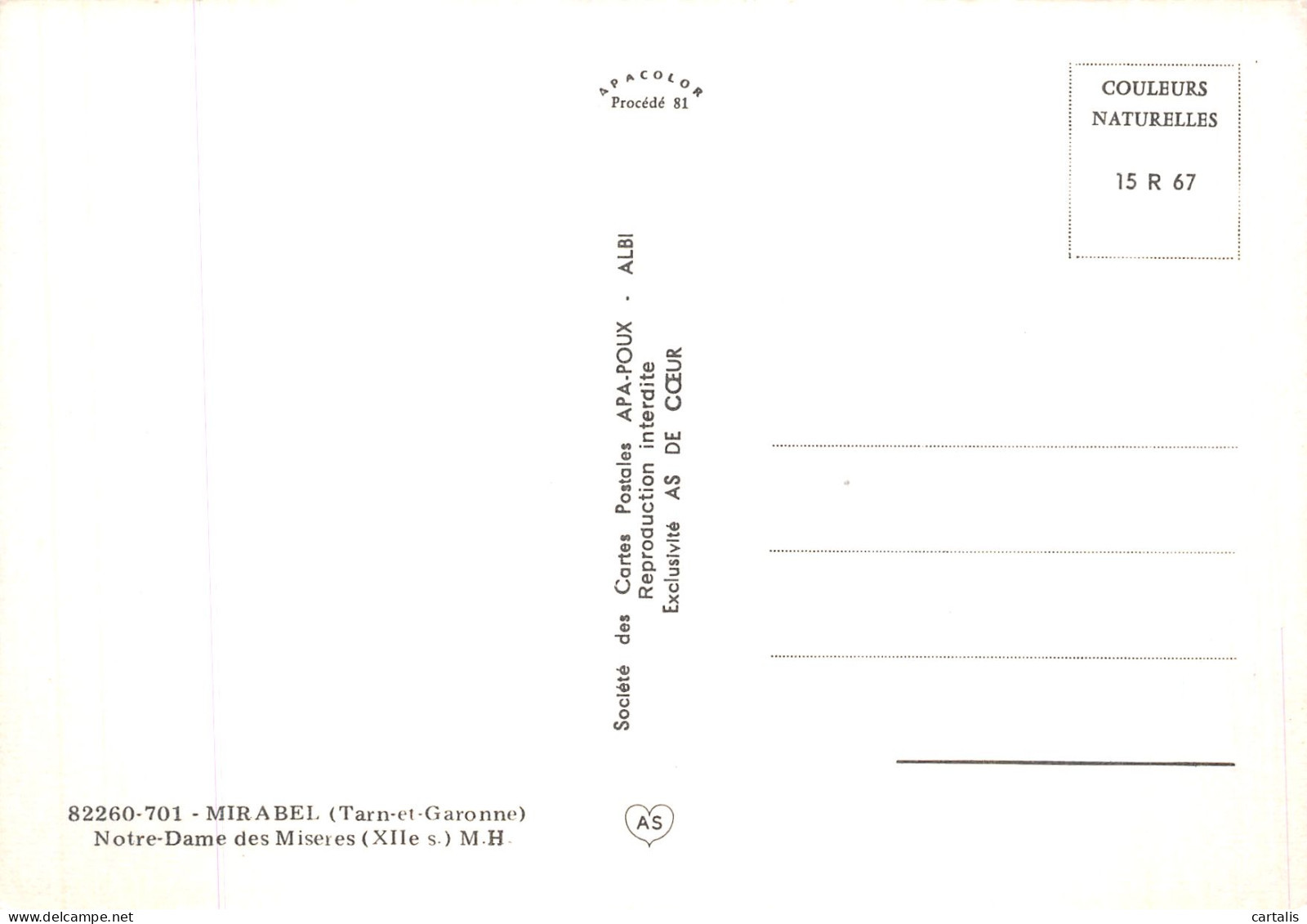 82-MIRABEL-N° 4454-D/0059 - Other & Unclassified