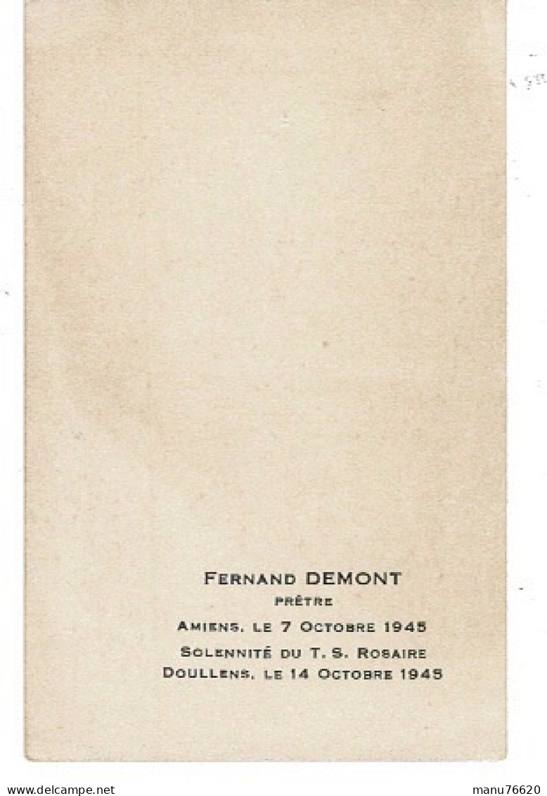 IMAGE RELIGIEUSE - CANIVET : Fernand Demont , Prêtre à Amiens & Doullens En 1945 - France . - Godsdienst & Esoterisme