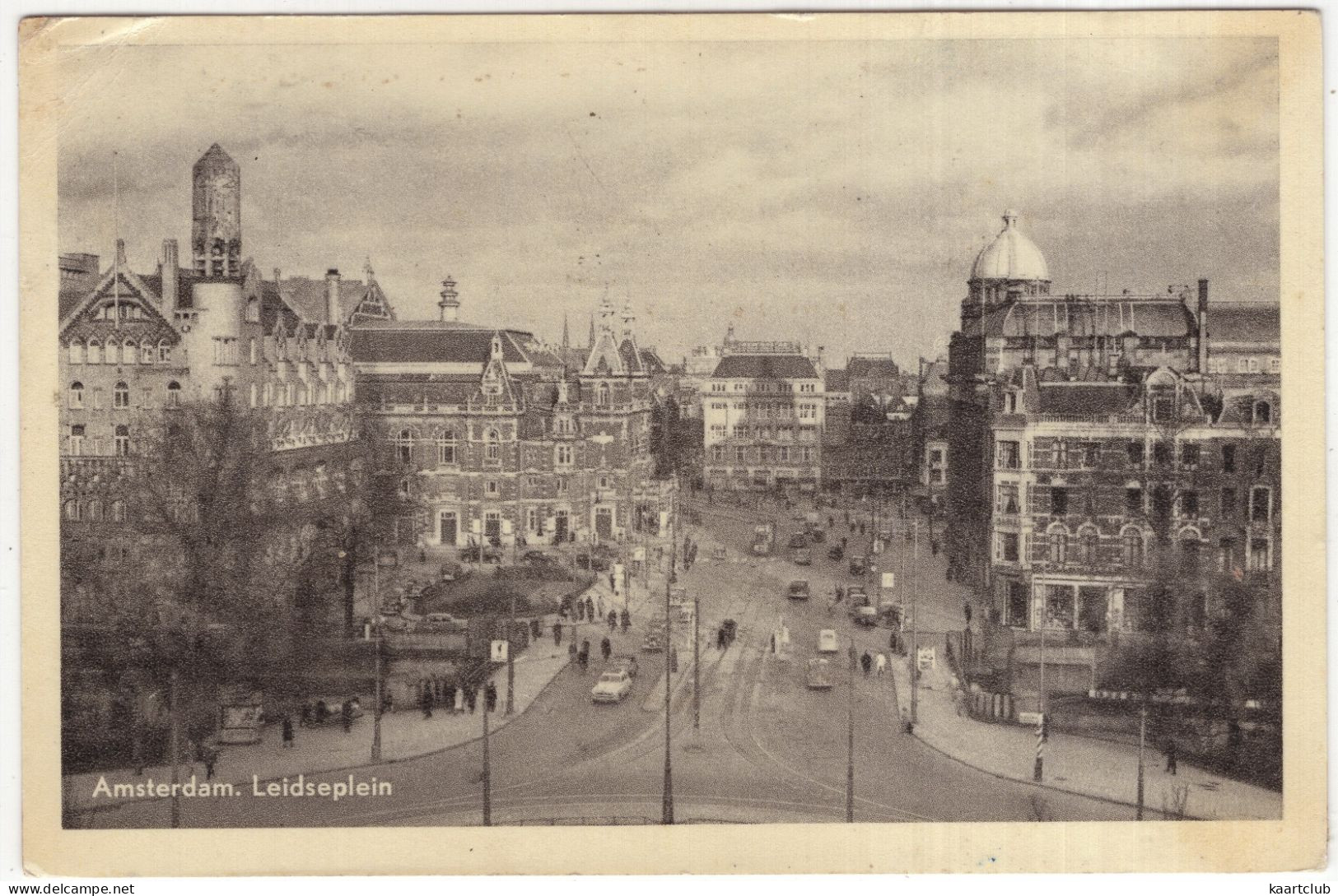 Amsterdam: FORD CUSTOM DELUXE '46, OLDTIMER AUTO'S/CARS - Leidseplein - (Nederland/Holland) - 1954 - Passenger Cars