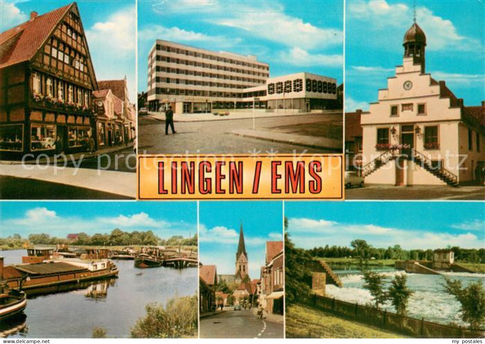 73675292 Lingen Ems Fachwerkhaus Commerzbank Rathaus Emspartie Kirche Stauwerk L - Lingen