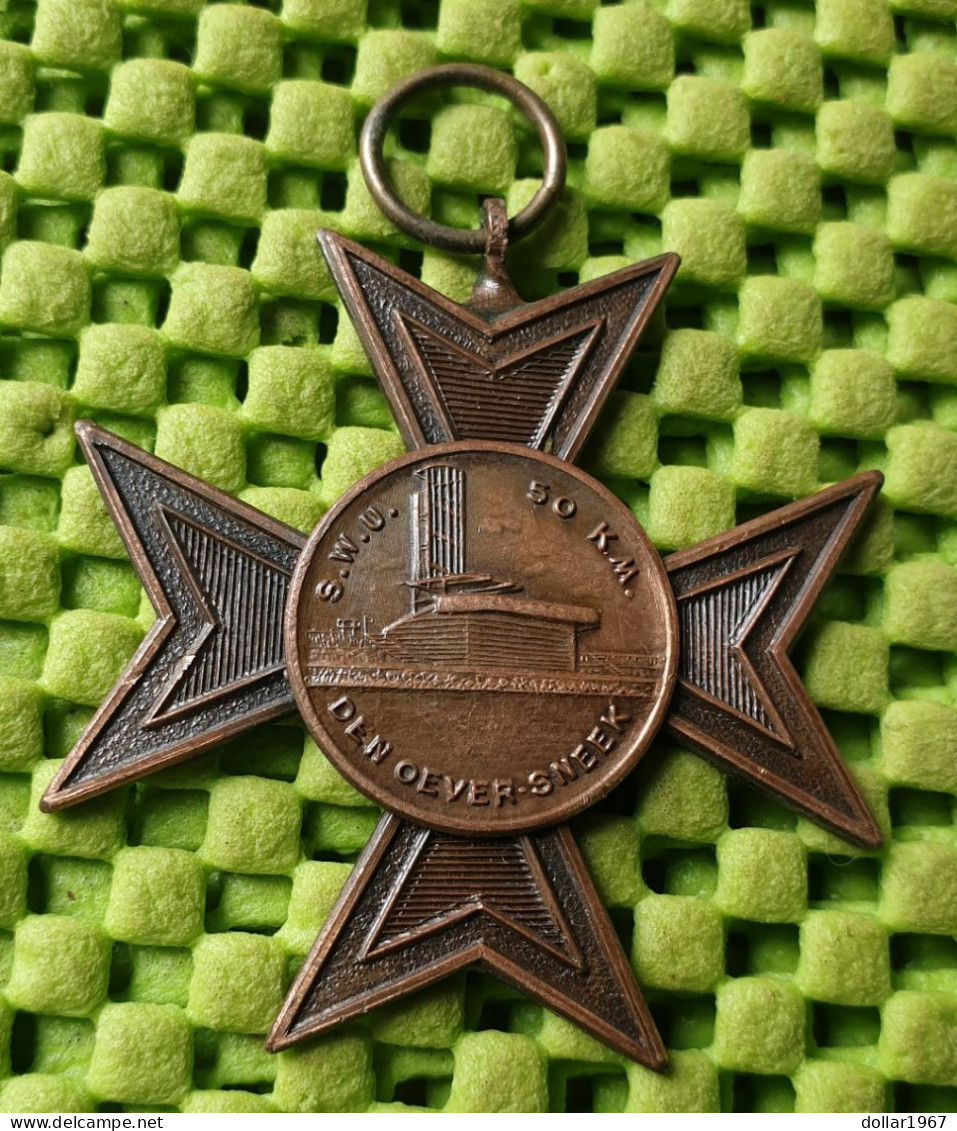 Medaile :   S.W.U. 50 Km. Den Oever - Sneek -  Original Foto  !!  Medallion  Dutch - Other & Unclassified