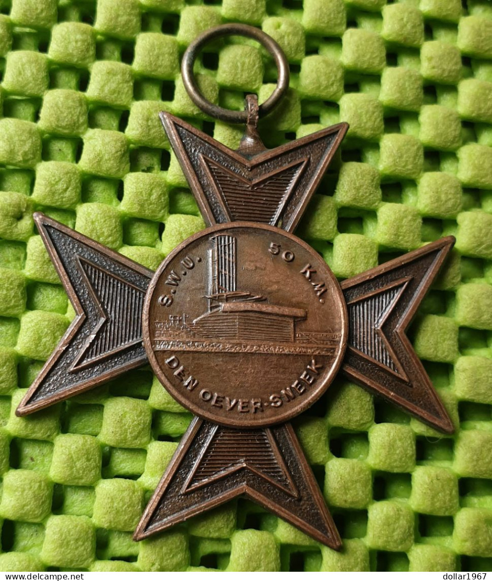 Medaile :   S.W.U. 50 Km. Den Oever - Sneek -  Original Foto  !!  Medallion  Dutch - Otros & Sin Clasificación
