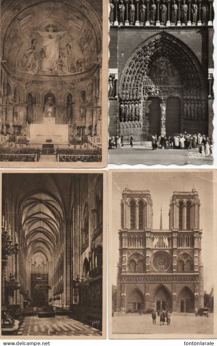 NOTRE DAME DE PARIS - VUES DIVERSES EXTERIEURES ET INTERIEURES-LOT DE DIX HUIT CARTES - Notre Dame Von Paris