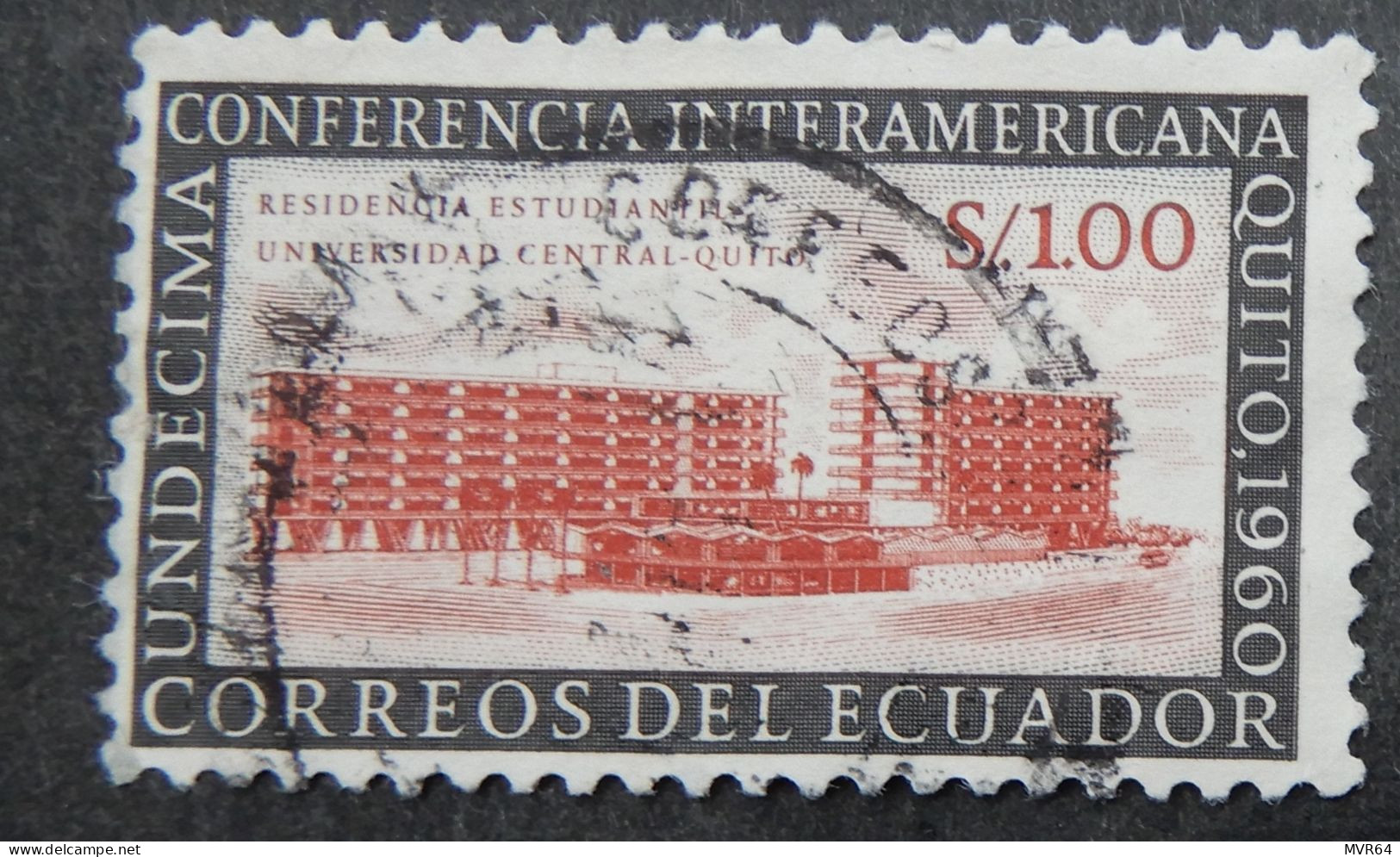 Ecuador 1960 (1a) Residencia Estudiante Universidad Central-Quito - Ecuador