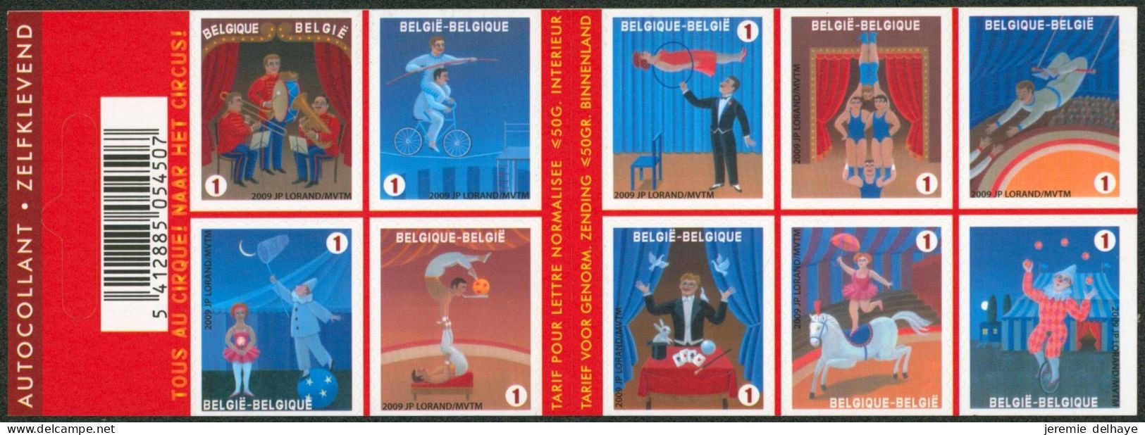 Carnet (2009) - B105** (MNH) Carnet De 10 Timbres Sur Le Cirque / Circus. - 1997-… Validité Permanente [B]