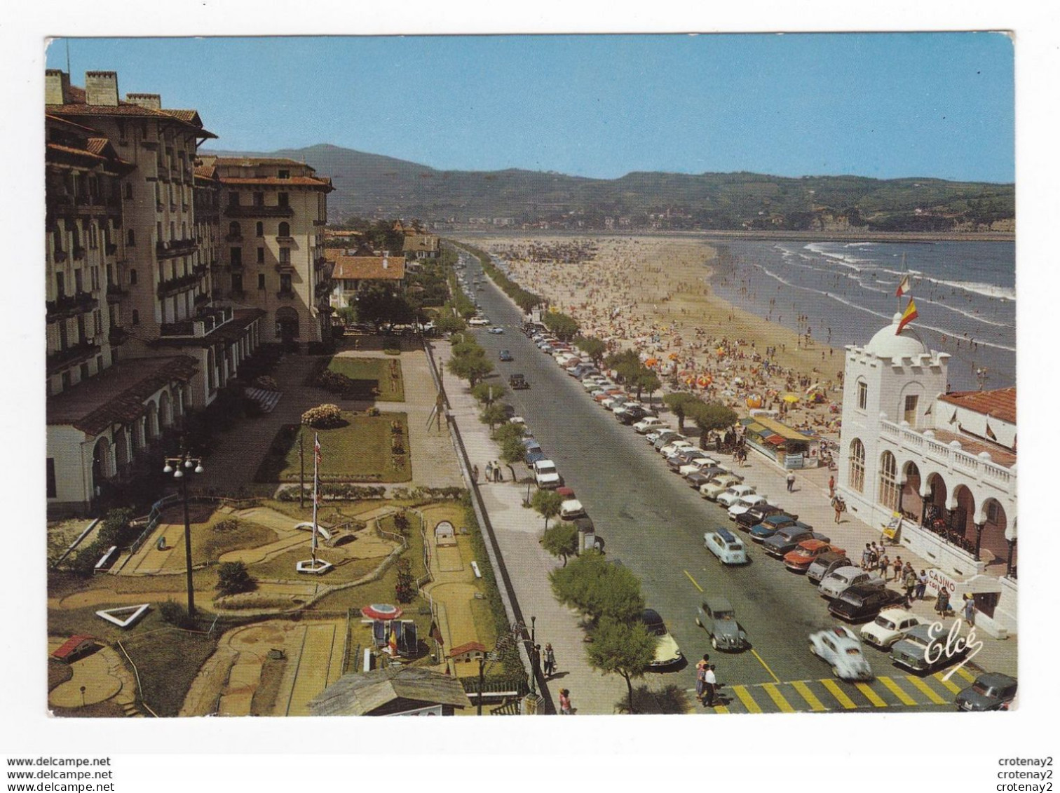 64 HENDAYE N1214 Casino Plage En 1973 Mini Golf VOIR ZOOM Renault 4L Citroën DS 2CV Coffre Raoul Panhard Peugeot 404 403 - Hendaye