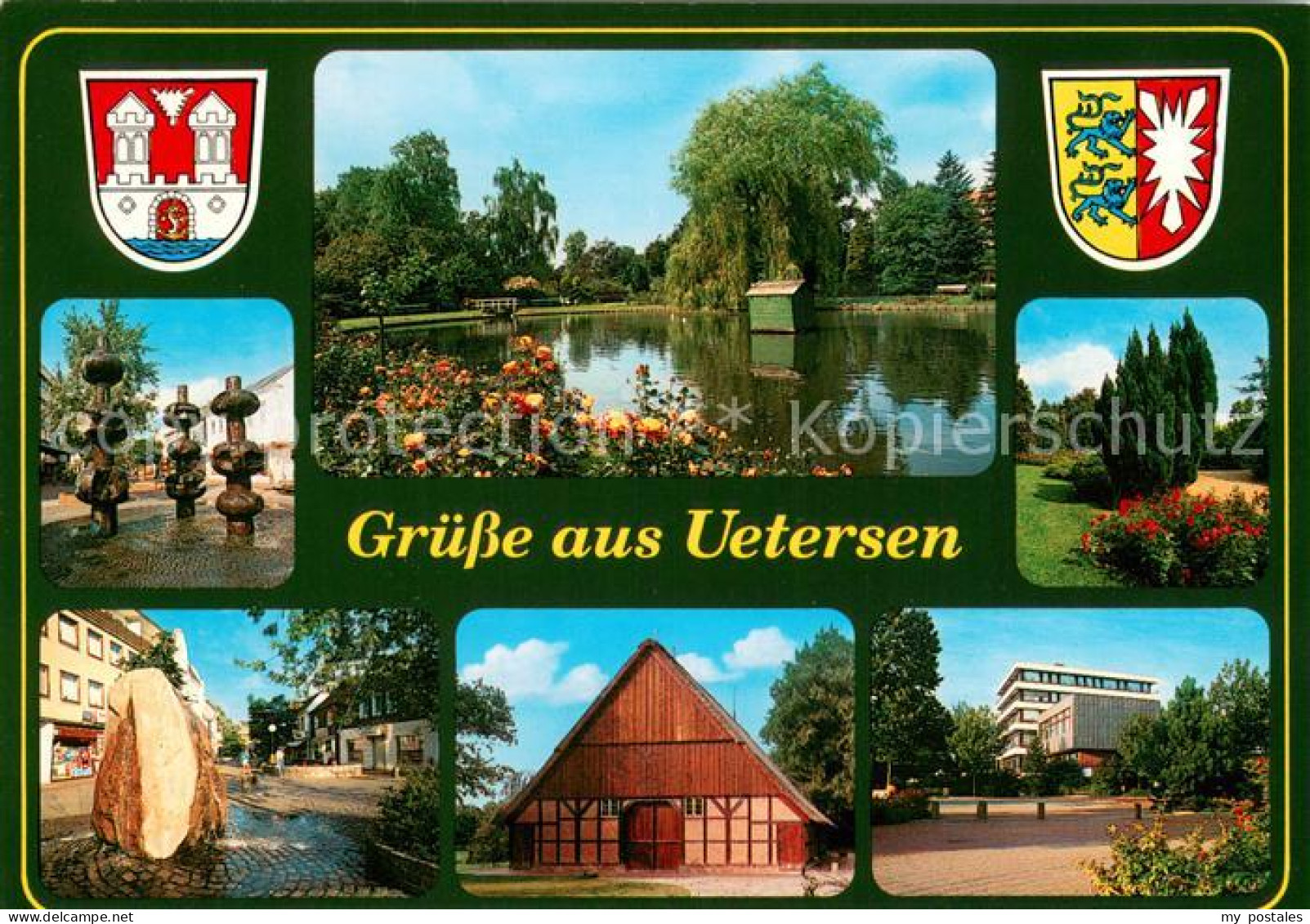 73674003 Uetersen Rosenstadt Schwanenteich Brunnen Park Strassenpartie Brunnen M - Uetersen