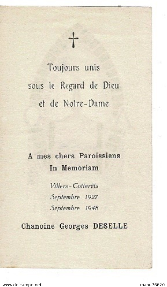 IMAGE RELIGIEUSE - CANIVET : Georges Deselle , Chanoine A Villers Cotterêts De 1927 à 1948 - France . - Godsdienst & Esoterisme