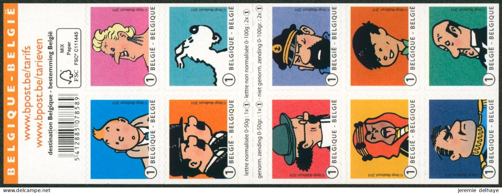 Carnet (2014) - B146** (MNH) Carnet De 10 Timbres "Tintin Et Ses Amis" (BD) - 1997-… Validité Permanente [B]