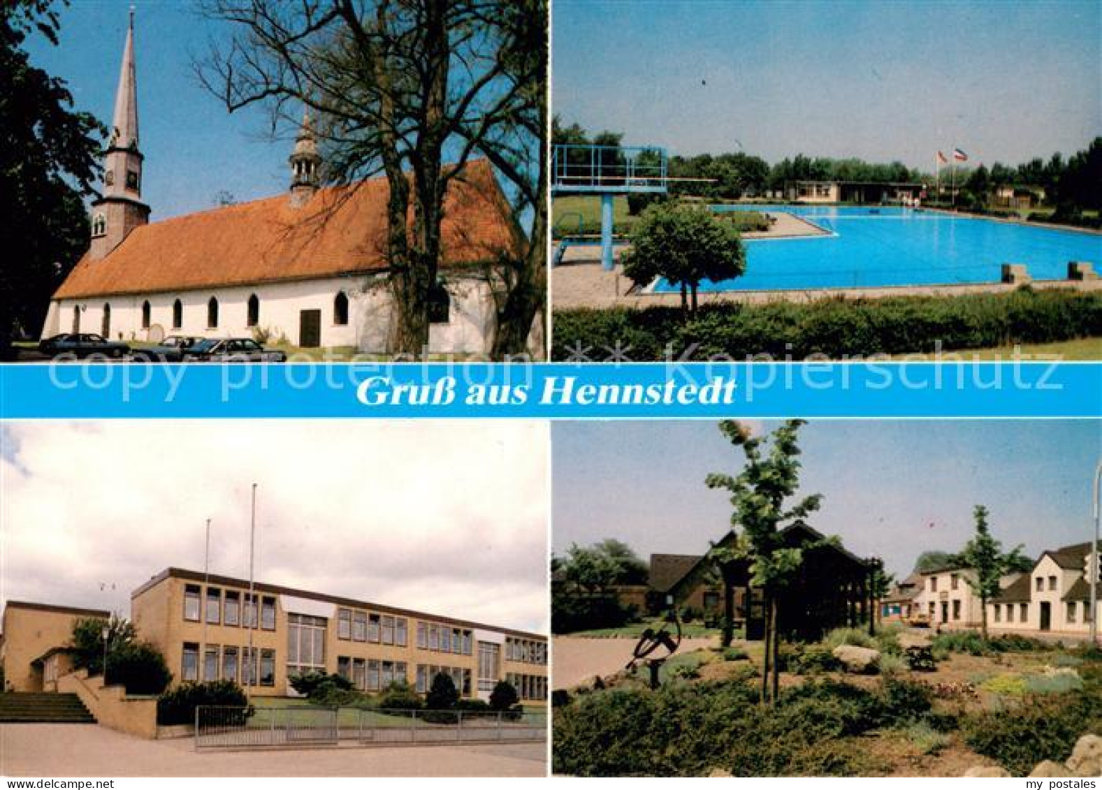 73673975 Hennstedt Dithmarschen Kirche Schwimmbad Schule Park Hennstedt Dithmars - Andere & Zonder Classificatie