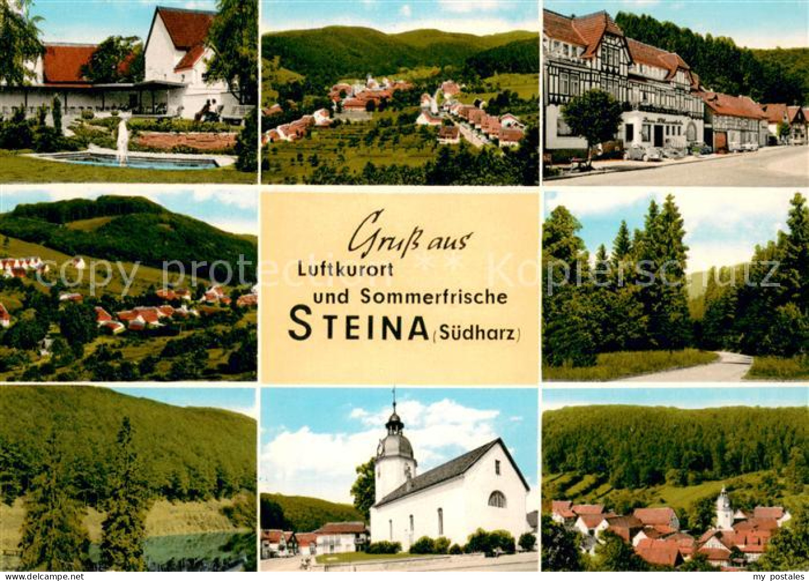 73673896 Steina Suedharz Brunnen Panorama Gasthaus Landschaften Kirche Steina Su - Bad Sachsa