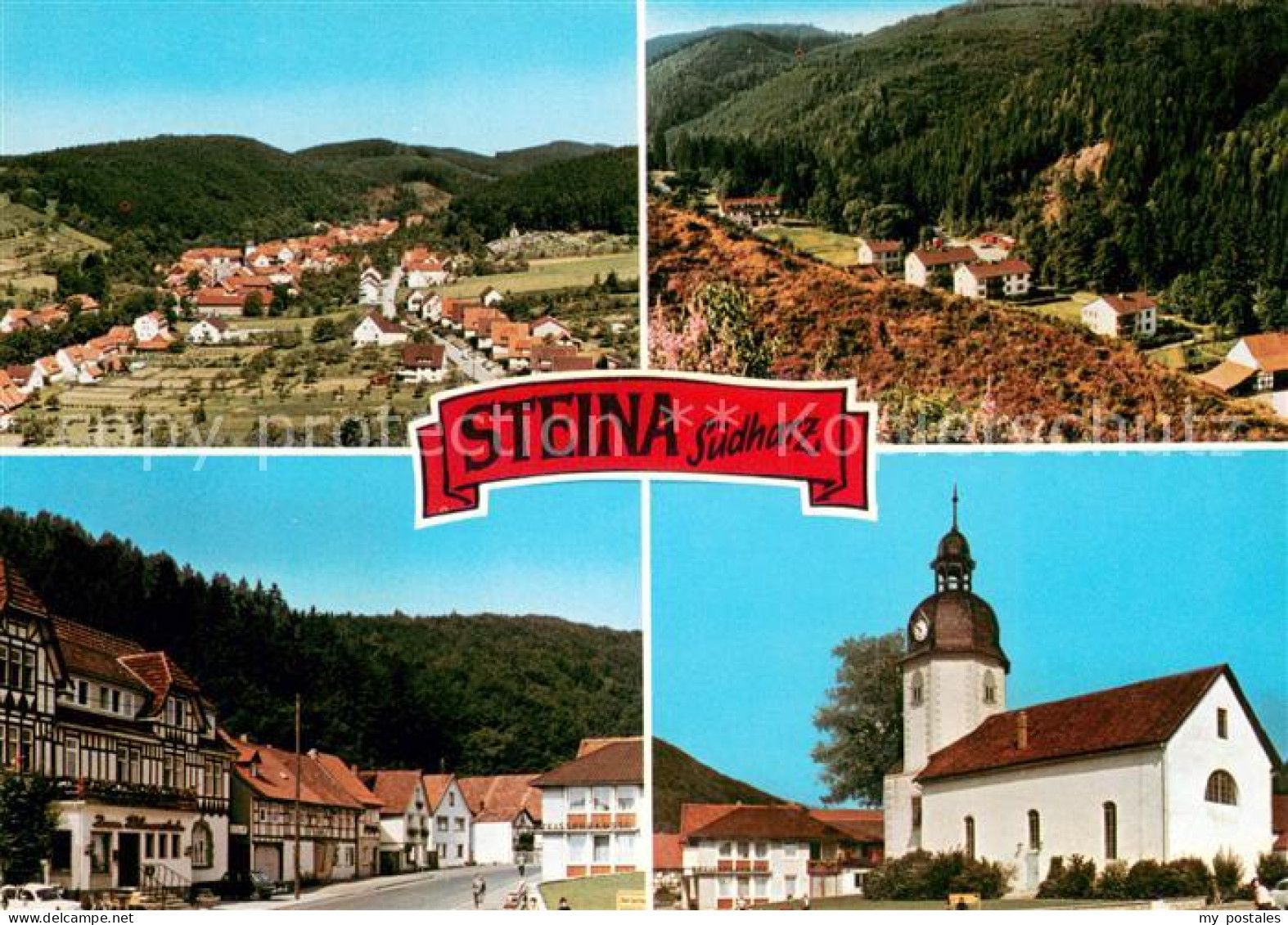 73673895 Steina Suedharz Panorama Fliegeraufnahme Ortsansicht Kirche Steina Sued - Bad Sachsa