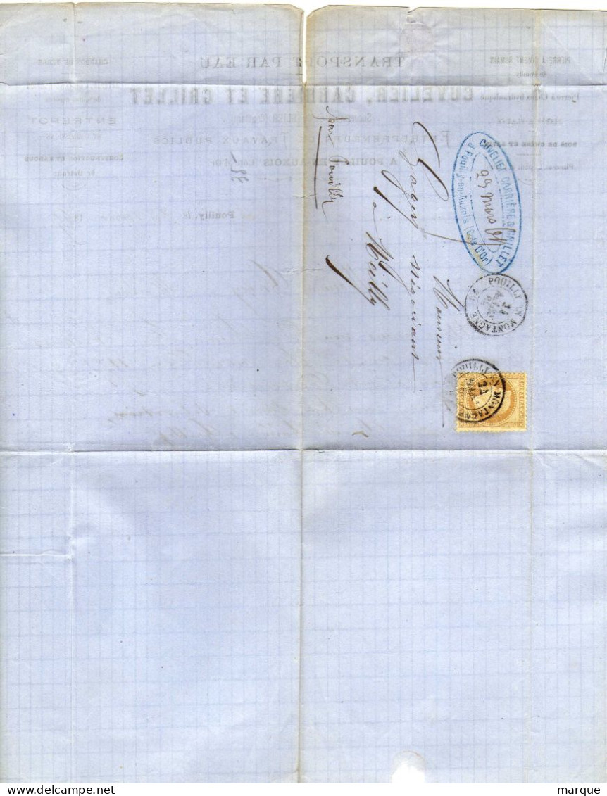 Document FRANCE Avec Timbre 10c Bistre Oblitération 31/03/1869 - 1849-1876: Classic Period