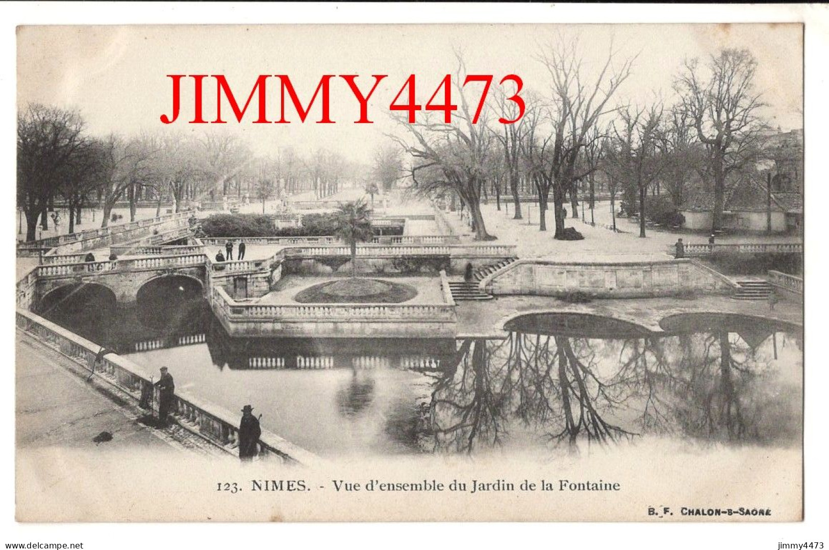 CPA - NÎMES - Vue D'ensemble Du Jardin De La Fontaine ( Bien Animé ) N° 123 - Phot. B. F. Chalon-sur-Saône - Nîmes