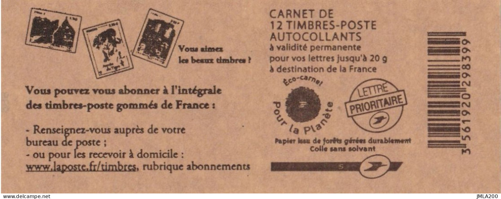 France 2010 4197-C19- Type Marianne De Beaujard Abonnement Aux Timbres Gommés De France. - Moderni : 1959-…