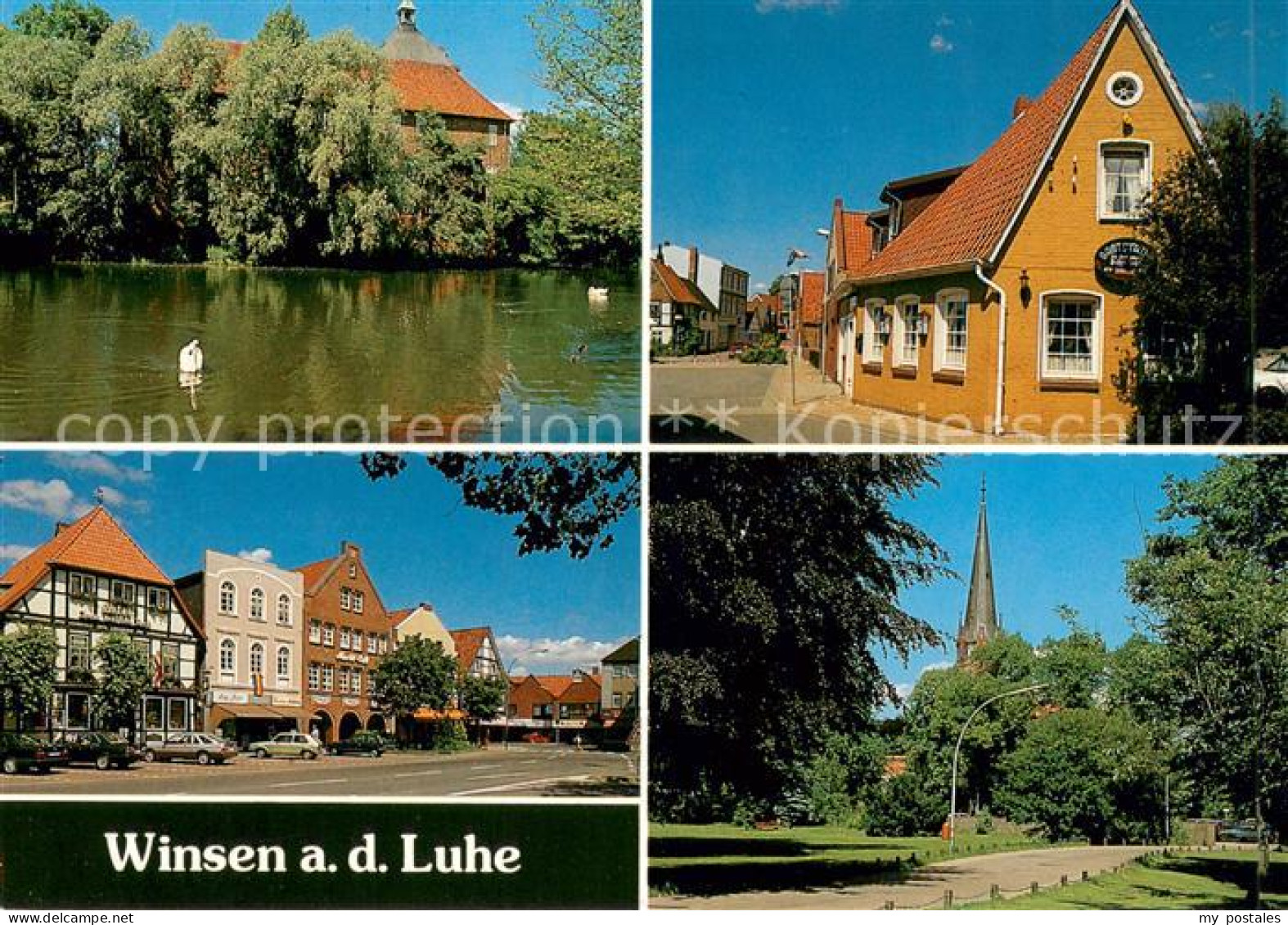 73673871 Winsen Luhe Teichpartie Gasthaus Geschaeftshaeuser Kirche Park Winsen L - Winsen