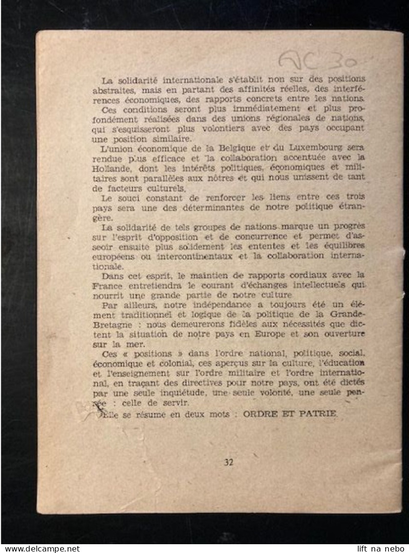 Tract Presse Clandestine Résistance Belge WWII WW2 'POSITION' Les Boulversements Auxquels Nous... Brochure 32 Pages - Documenten
