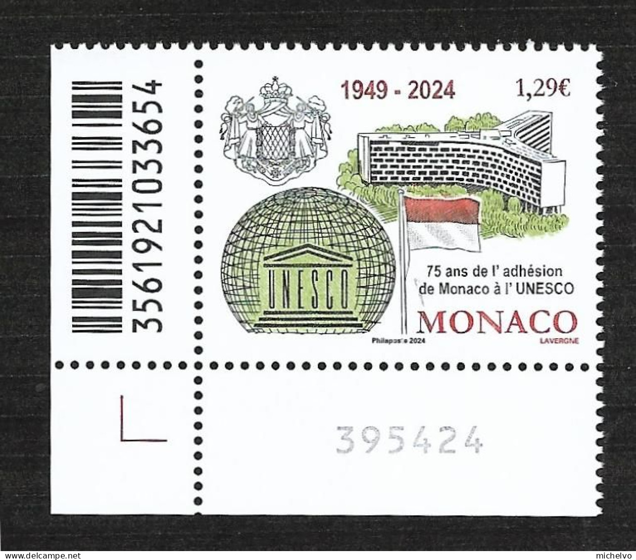 Monaco 2024 - Ahésion De Monaco à L'UNESCO ** - Unused Stamps