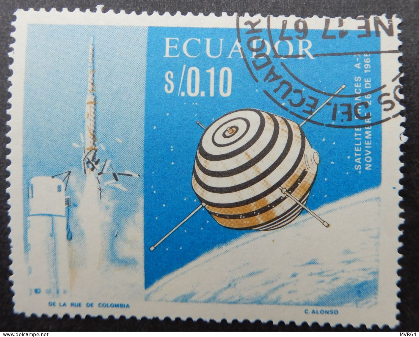 Ecuador 1966 (1) French-Anerican Cooperation In Space Exploration - Ecuador