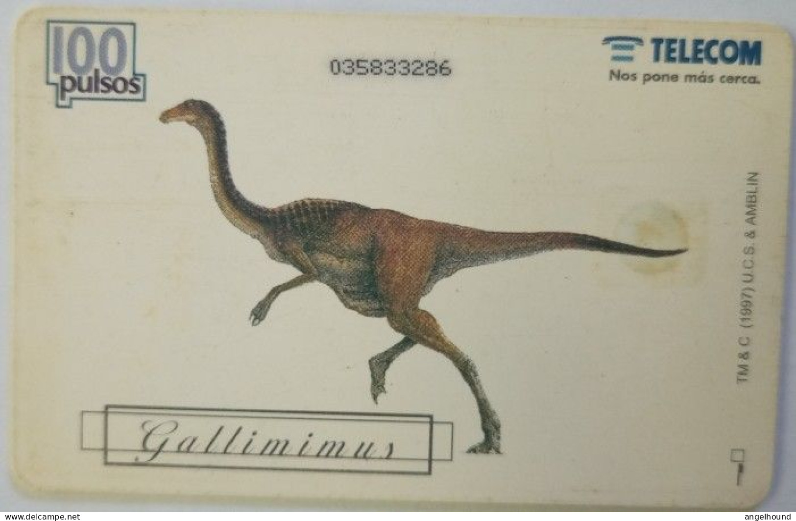 Argentina 100 Unit Chip Card - Jurassic Park  2/10 Gallimimus - Argentine