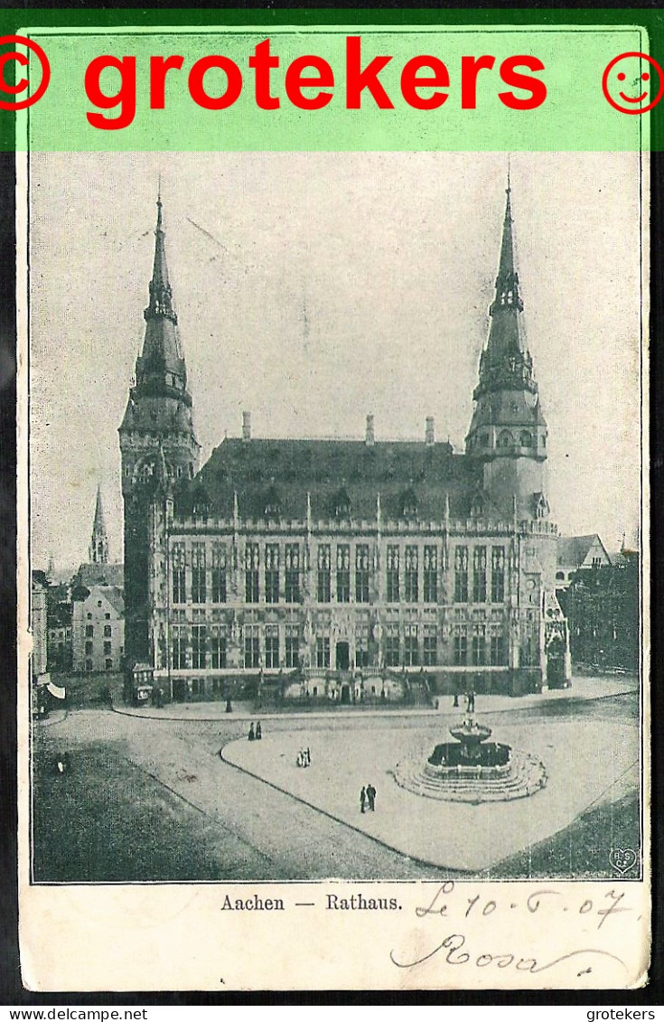 AACHEN Rathaus 1907 Met Taxe Mooi Enkelcirkelstempel QUEVAUCAMPS (België) - Aachen