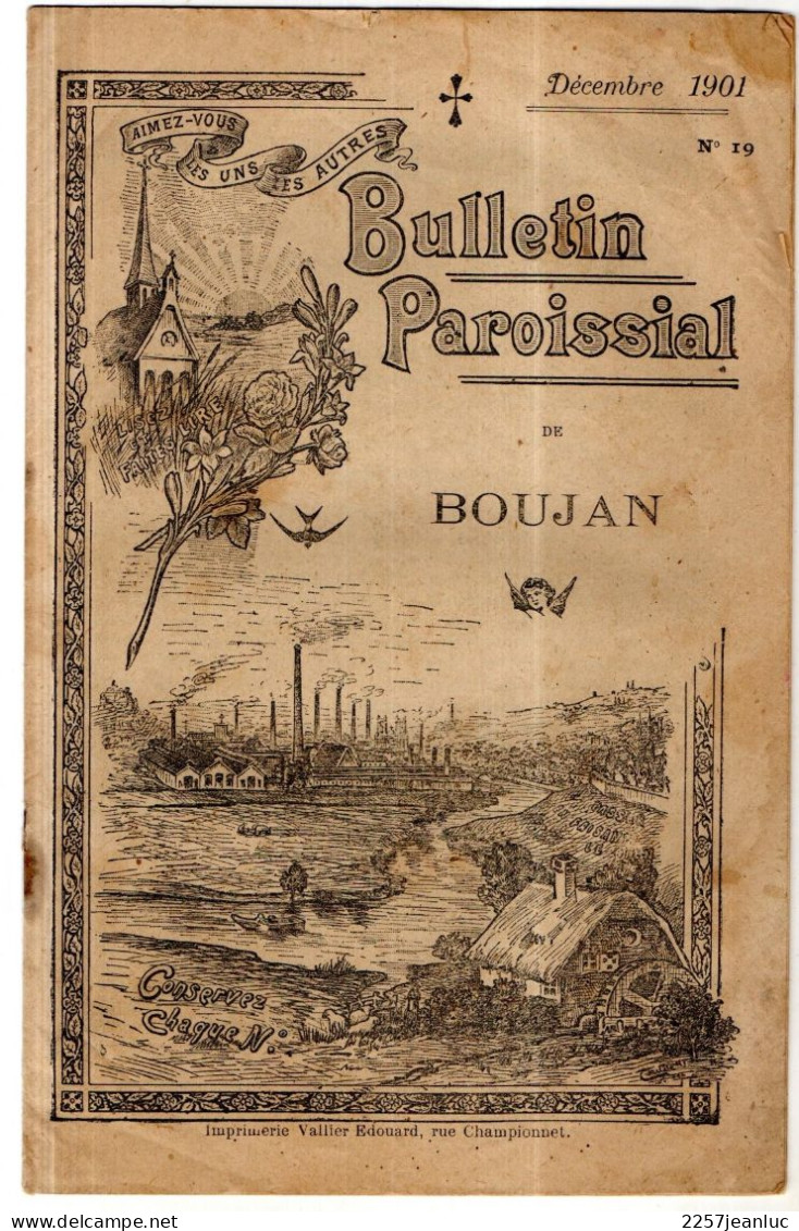 Bulletin Paroissial De Boujan Sur Libron De Décembre    1901.n : 19 De 12 Pages - Historische Documenten