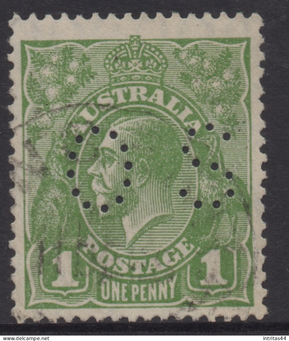 AUSTRALIA 1926 - 30 1d SAGE - GREEN  KGV (DIE I) STAMP "OS" PERF.13.1/2X12.1/2 SMW SG.O98 VFU - Used Stamps