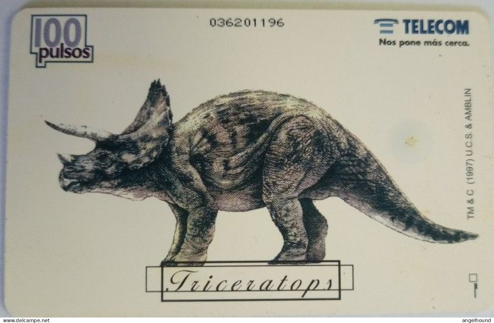 Argentina 100 Unit Chip Card - Jurassic Park 3/10 Triceratops - Argentinien